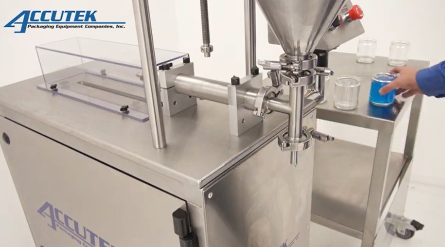 Semi-Automatic Piston Filling Machines - E-SPF - Accutek Packaging