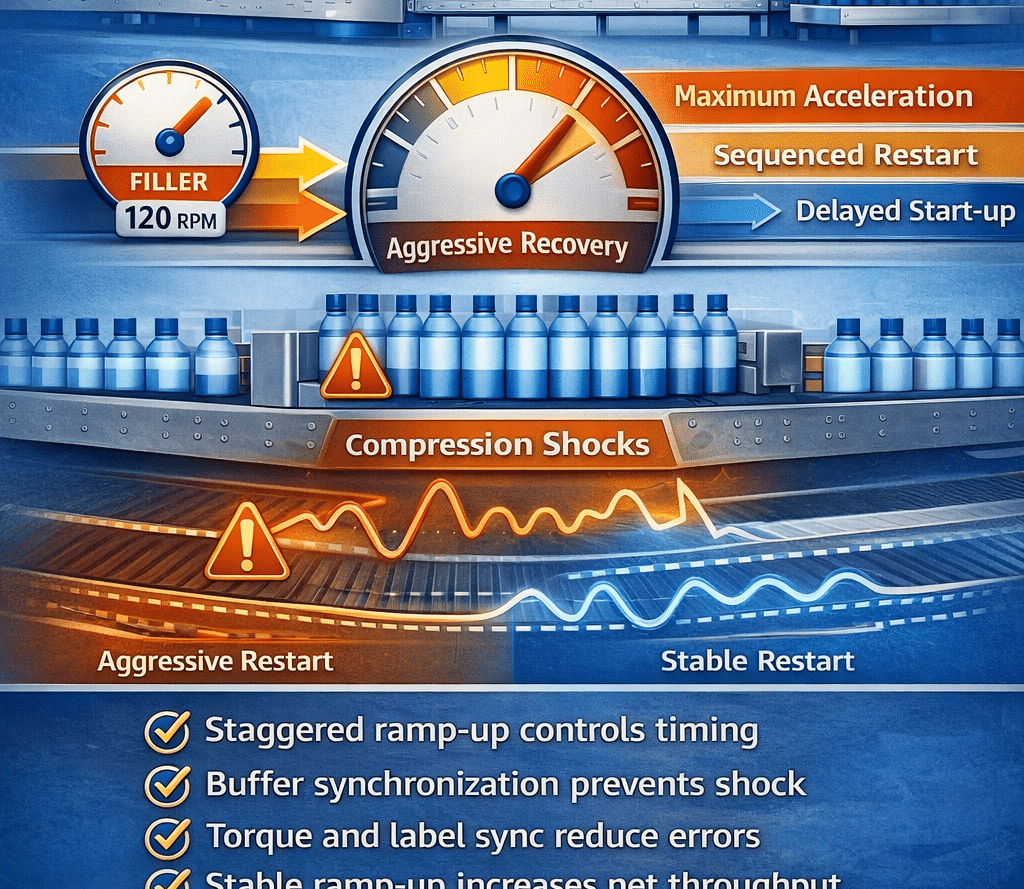 Packaging line restart and stability insights